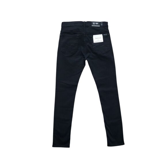 7 For All Mankind Paxtyn Comfort Luxe Skinny Jeans in Black Onyx Men's Size 32 - Picture 2 of 8